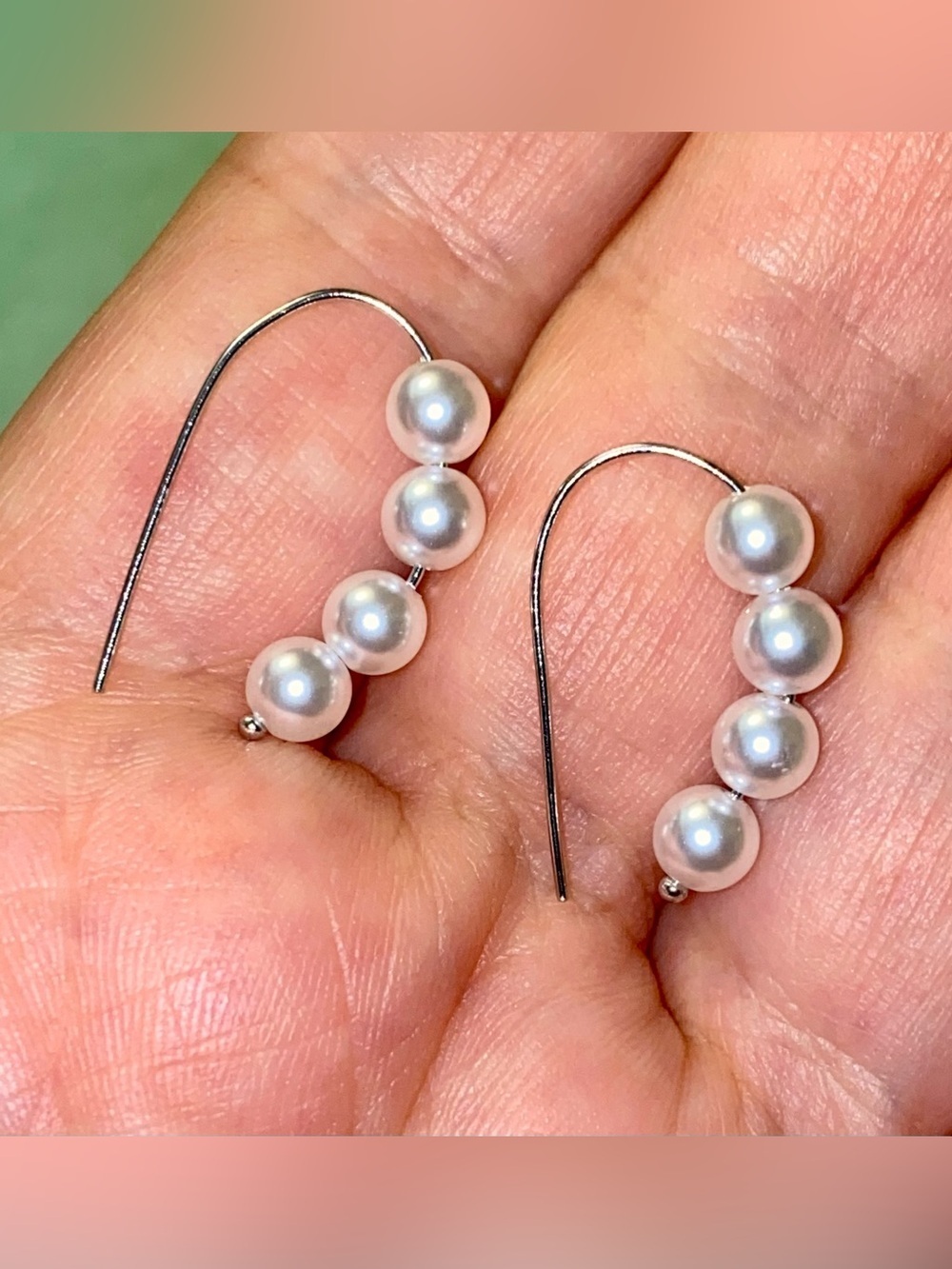 Classic Pearl Drop Hook Earrings - White Pearls